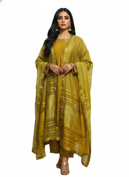 Semi Stitched Formal velvet Suitset