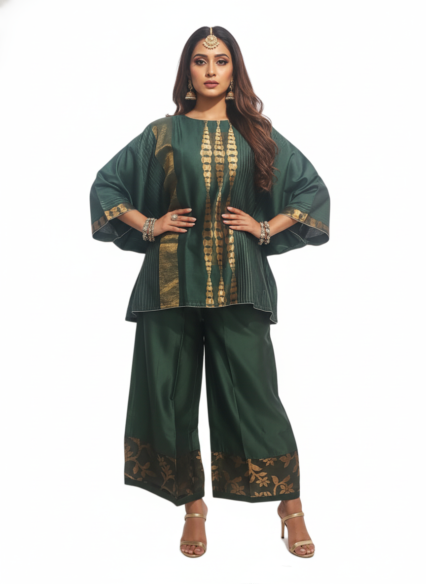 Indowestern chanderi formal coordset
