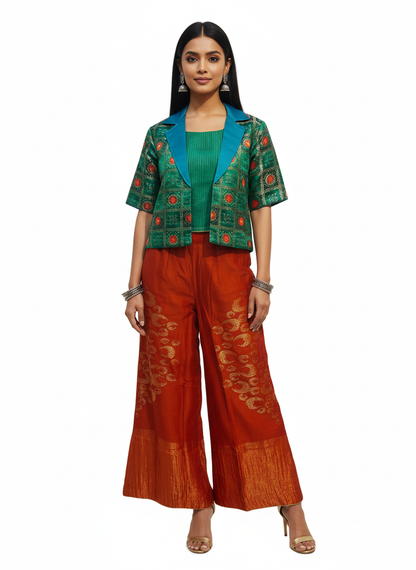 Indowestern chanderi formal coordset