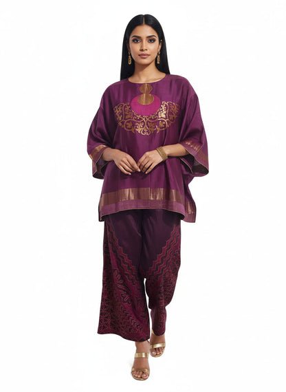 Indowestern chanderi formal coordset