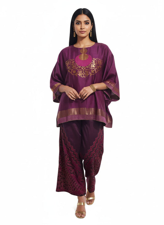 Indowestern chanderi formal coordset