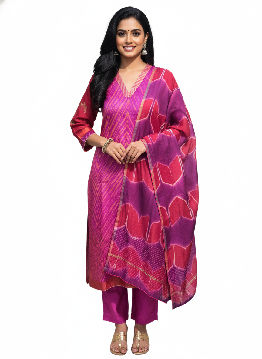 Semi Stitched Formal silk Suitset