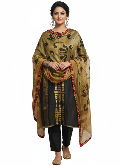Semi Stitched Formal chanderi Suitset