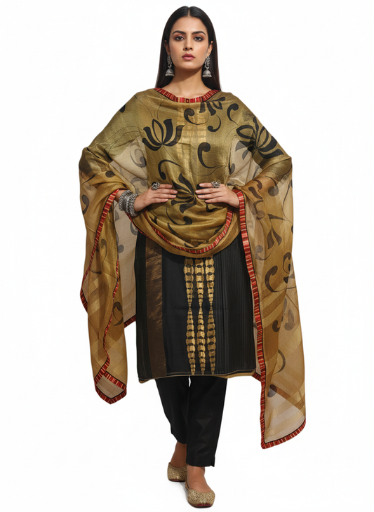 Semi Stitched Formal chanderi Suitset