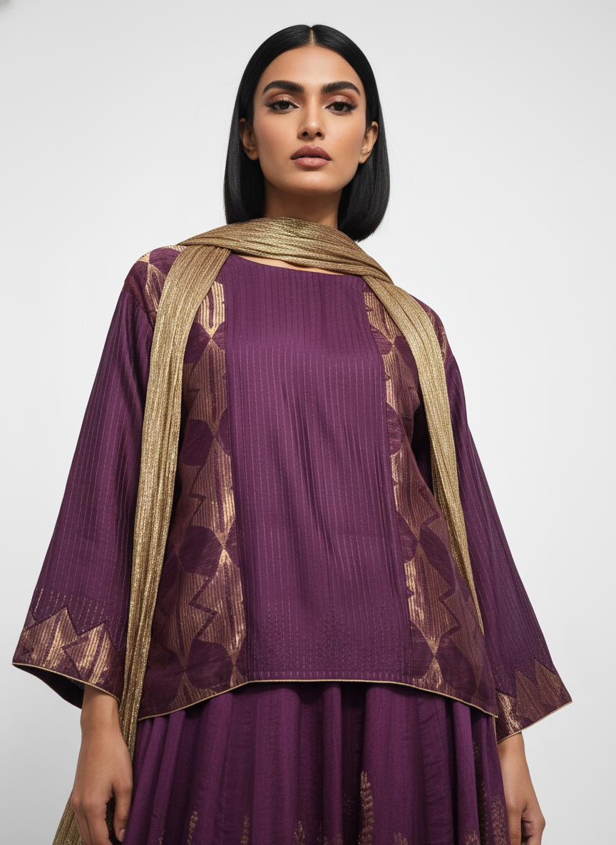 Formal chanderi Zari Woven Skirtset