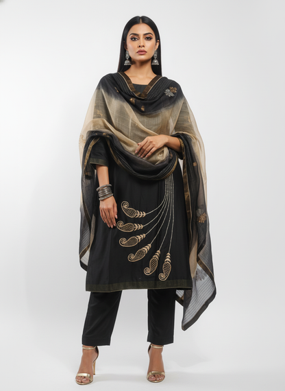 Semi Stitched Formal Chanderi Suitset