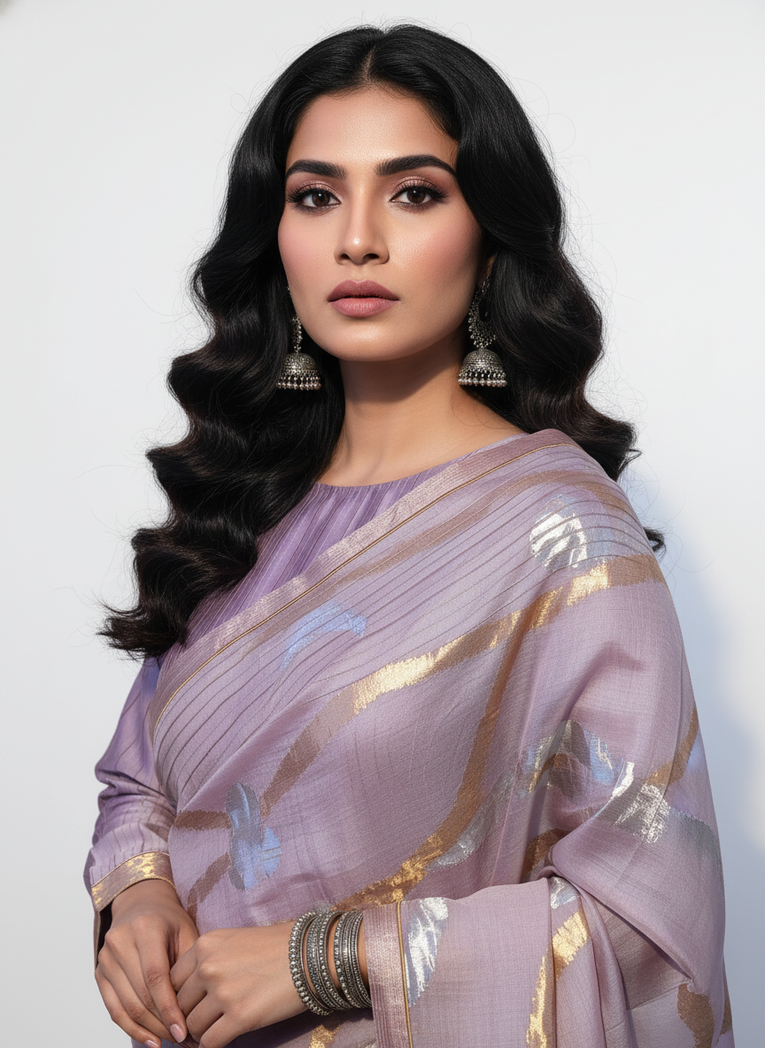 Semi Stitched Formal chanderi Suitset