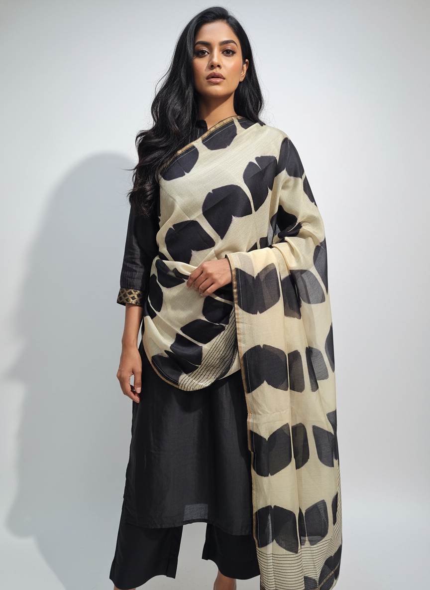 Shibori chanderi Dupatta