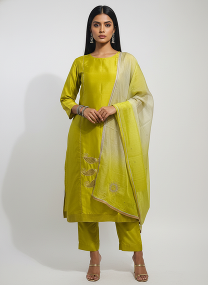 Semi Stitched Formal Chanderi Suitset