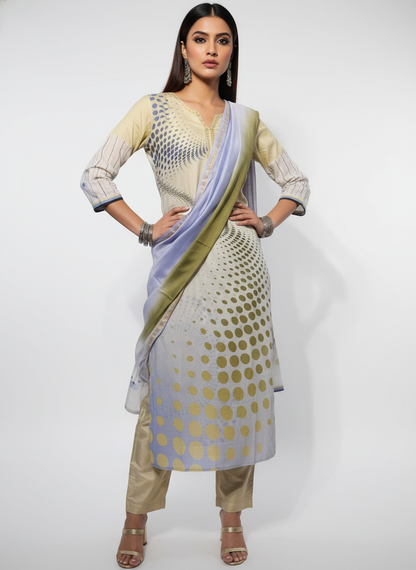 Semi Stitched Cotton Casual Suitset