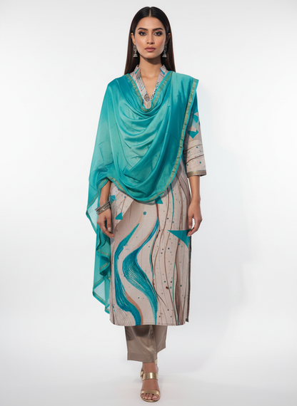 Semi Stitched Cotton casual Suitset