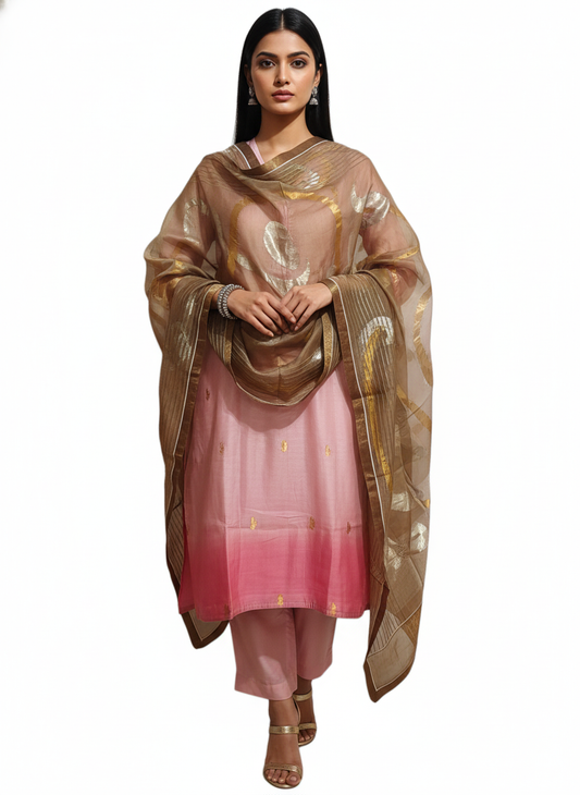 Semi Stitched Formal Chanderi Suitset