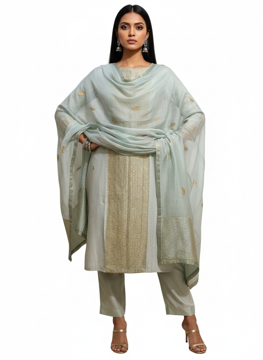 Semi Stitched Formal Chanderi Suitset