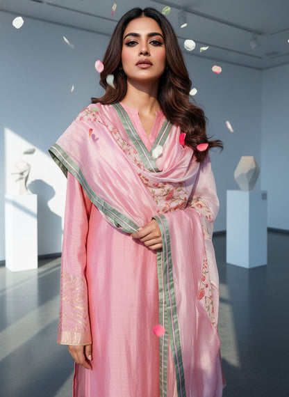 Semi Stitched Formal chanderi Suitset