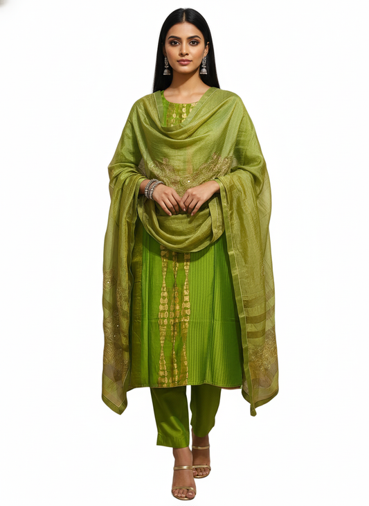 Semi Stitched Formal Chanderi Suitset