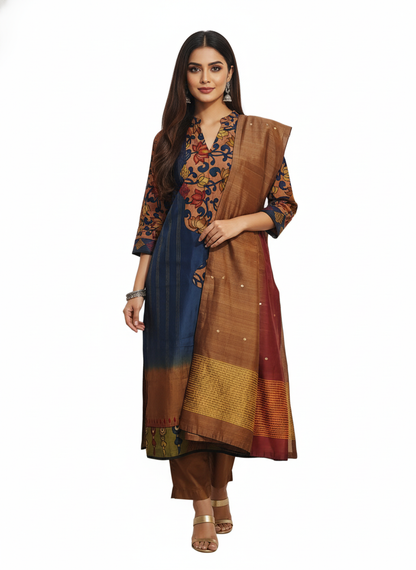 Semi Stitched Formal Chanderi Suitset