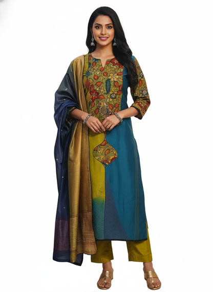 Semi Stitched Formal Chanderi Suitset