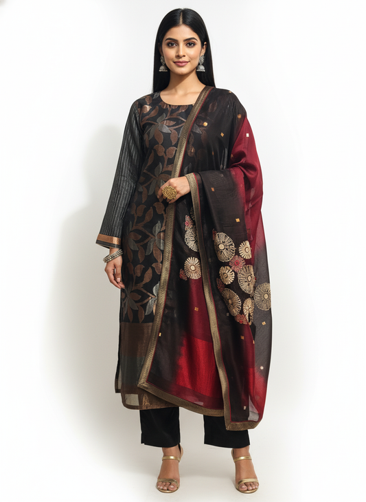Semi Stitched Formal Chanderi Suitset