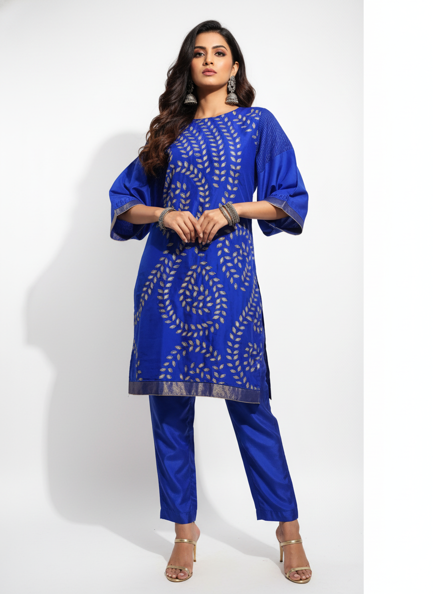 Semi Stitched silk cutwork applique Short Tunic