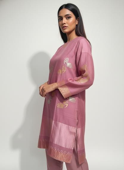 Semi Stitched Formal chanderi Kurta