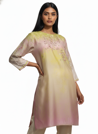 Semi Stitched Chanderi Kurta