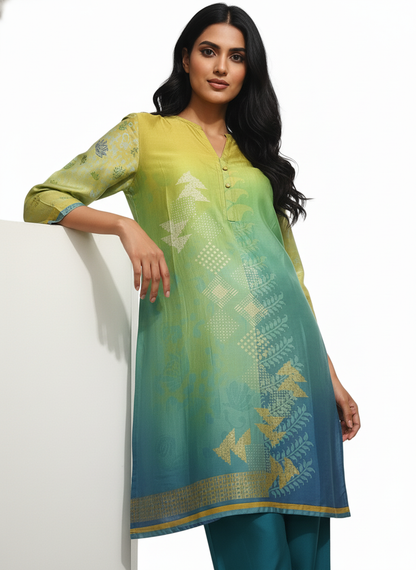 Semi Stitched Cotton Satin Kurta