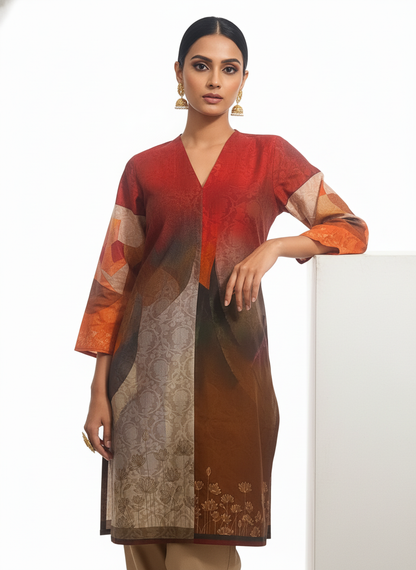 Semi Stitched Chanderi Kurta