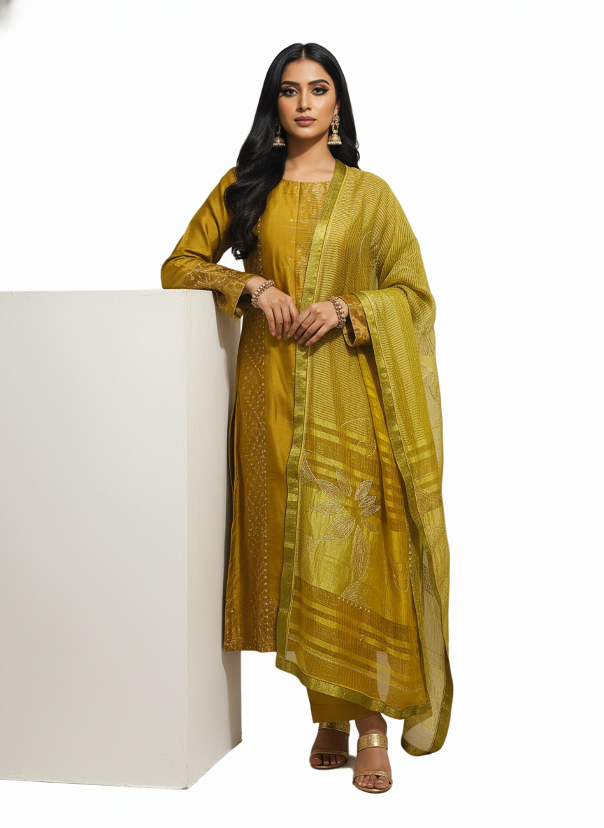 Semi Stitched Formal velvet Suitset