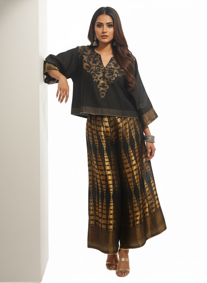 Indowestern chanderi formal coordset