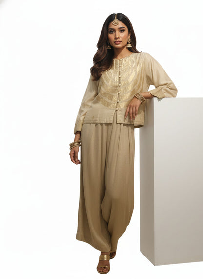 Indowestern chanderi formal coordset