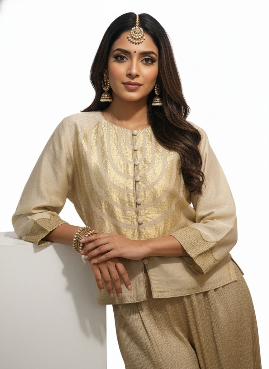 Indowestern chanderi formal coordset