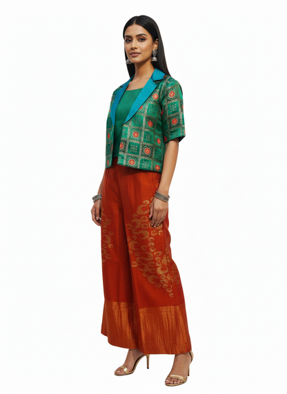 Indowestern chanderi formal coordset