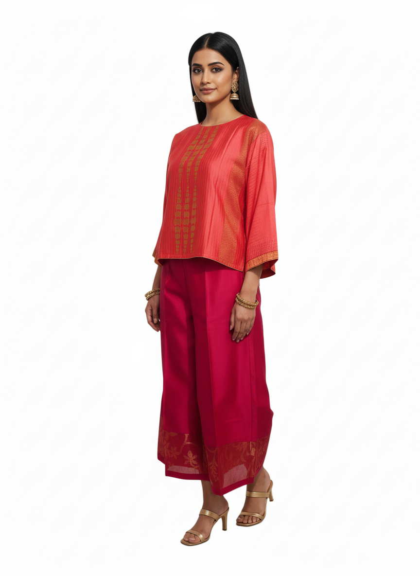 Indowestern chanderi formal coordset