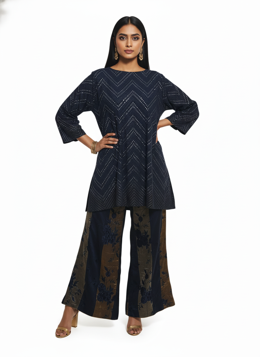 Indowestern chanderi formal coordset