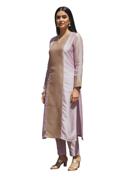 Semi Stitched Formal chanderi Kurta