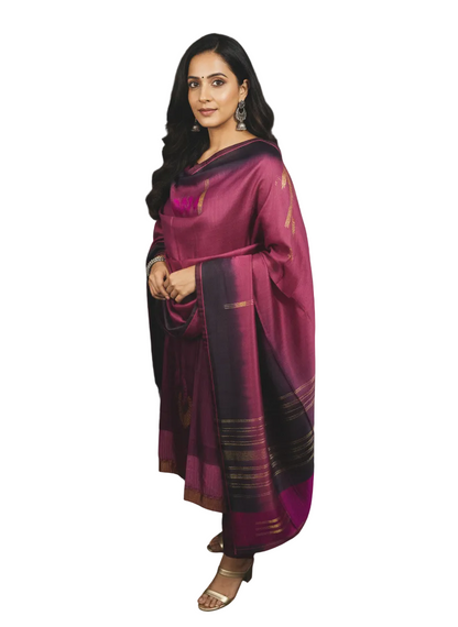 Semi Stitched Formal chanderi Suitset