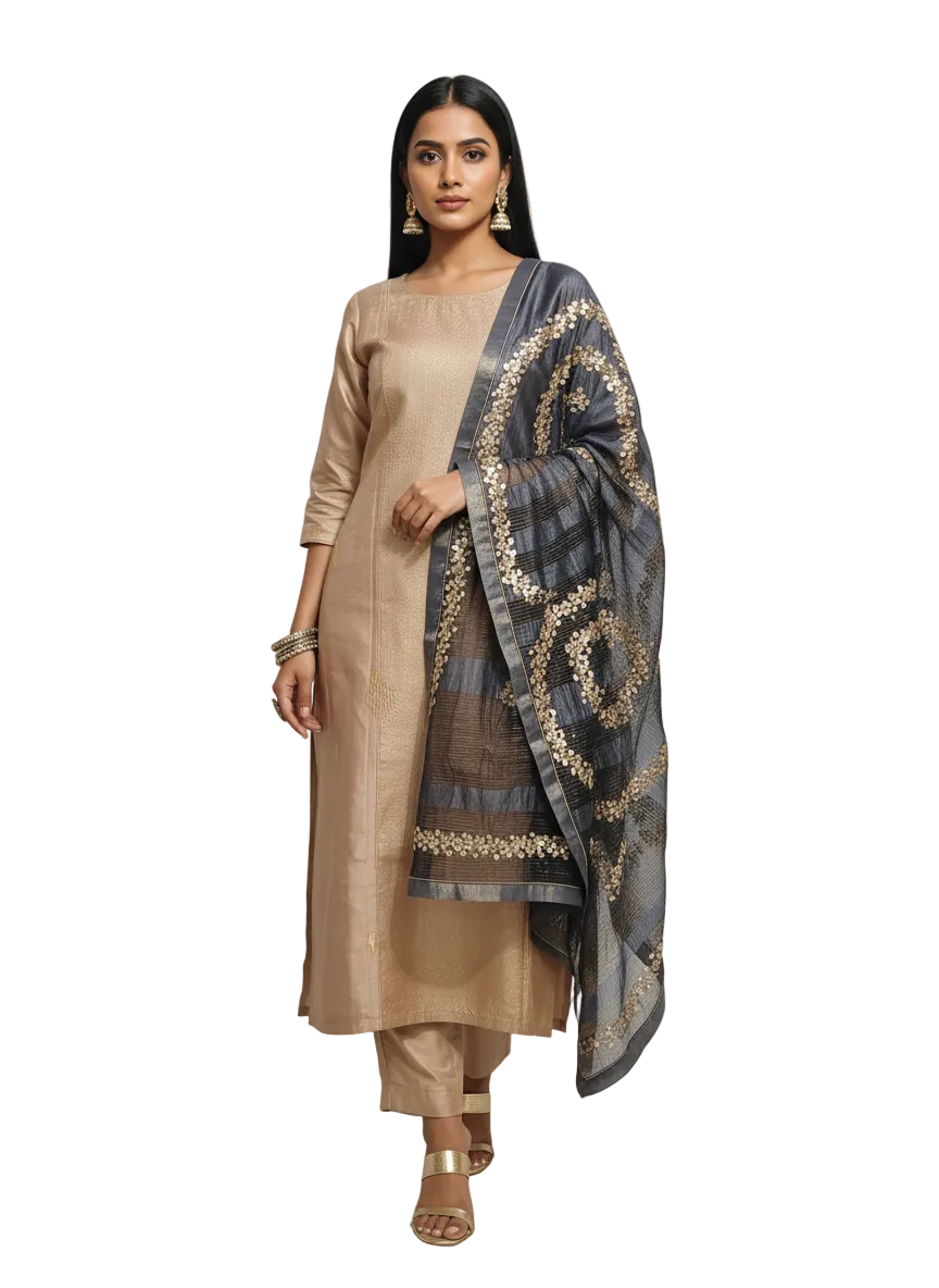 Semi Stitched Formal Chanderi Suitset
