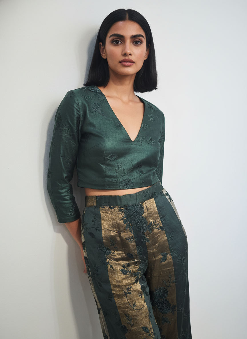 Formal Chanderi Zari Woven Palazzo pant (VKSKT01MAR19)