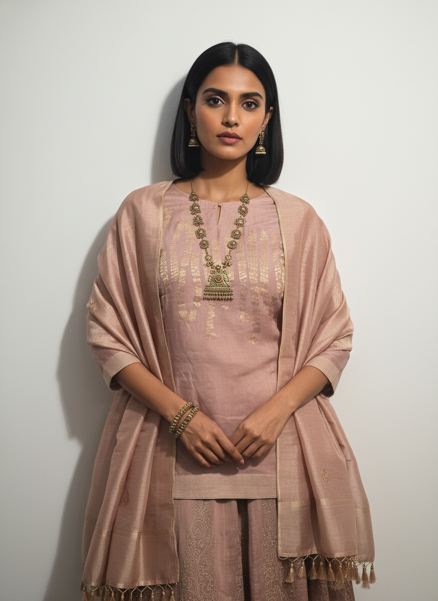 Formal chanderi Zari Woven Skirtset