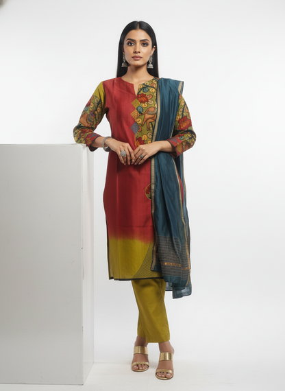 Semi Stitched Formal Chanderi Suitset