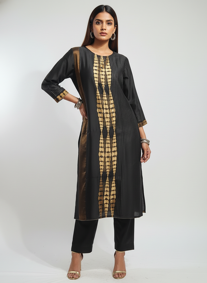 Semi Stitched Formal chanderi Kurta