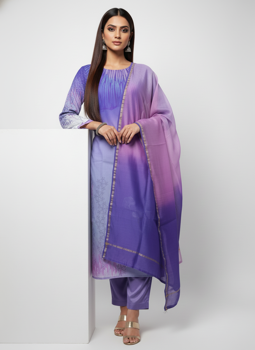 Semi Stitched Cotton Suitset