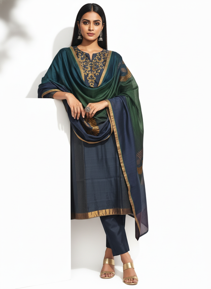 Semi Stitched Formal Chanderi Suitset