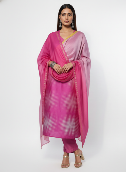 Semi Stitched Cotton Casual Suitset