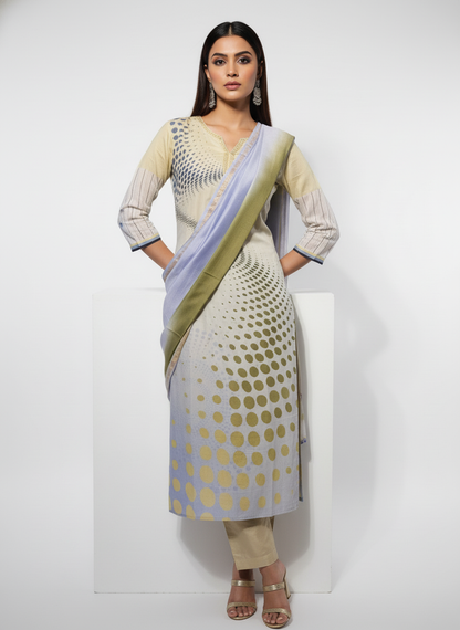 Semi Stitched Cotton Casual Suitset