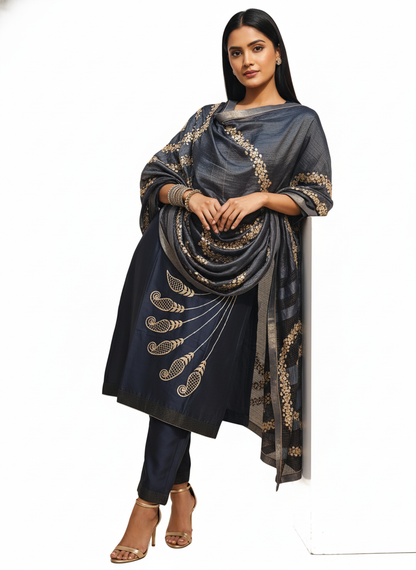 Semi Stitched Formal Chanderi Suitset