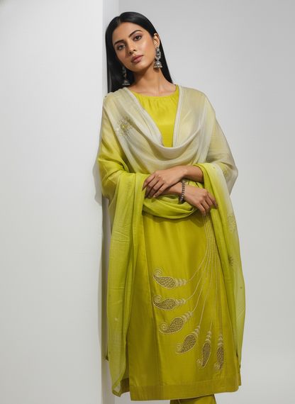 Semi Stitched Formal Chanderi Suitset