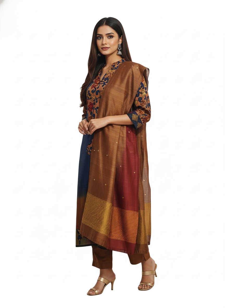 Semi Stitched Formal Chanderi Suitset