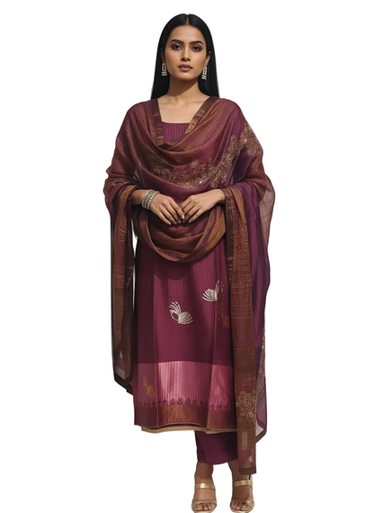 Semi Stitched Formal Chanderi Suitset