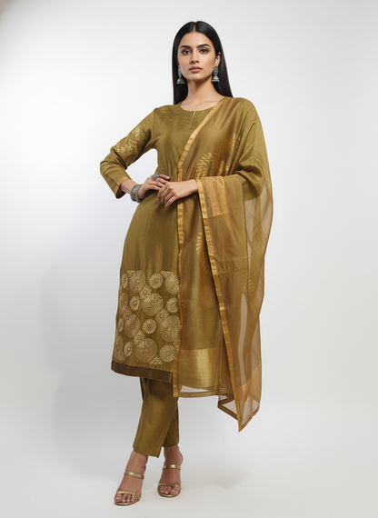 Semi Stitched Formal Chanderi Suitset